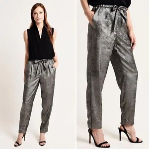 NEW Brochu Walker The Nives Paperbag Pant in Orbit Metallic Gunmetal Size XS - Picture 1 of 11