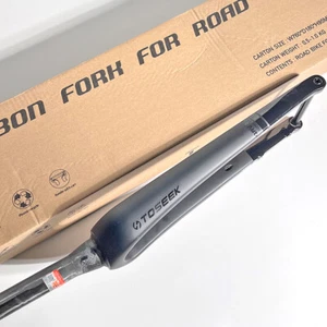 TOSEEK 700C*45mm Carbon Fiber Gravel Road Bike Tapered Fork Disc Brake 100*12mm - Picture 1 of 12