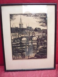 Old Picture __ City Harbor __ Fritz Preiss ___ - Picture 1 of 1