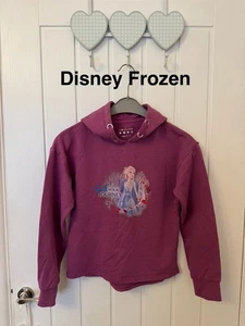 Disney Frozen Elsa Girls Hoodie, Pull Over, Sweat Top 10-11 Purple / Maroon VGC - Picture 1 of 4