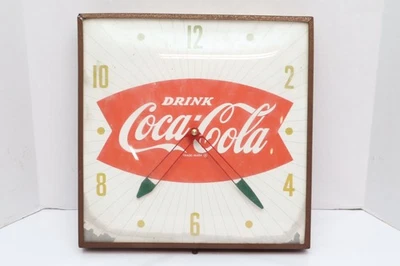 20 世纪 50 年代 - 60 年代复古“Enjoy”可口可乐电子气泡时钟 - 15x15 1/2 未运行 — 第 1/4 张图片