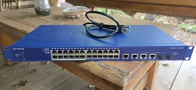 NETGEAR ProSafe FS728TLP 28-Port Smart Switch 12 Poe and 4 Gigabit Ports - Blue - Image 1 of 4