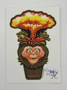 2019 Smokin’ Joe Autographed 5x7 Sticker Card Garbage Pail Kids Style - Picture 1 of 2