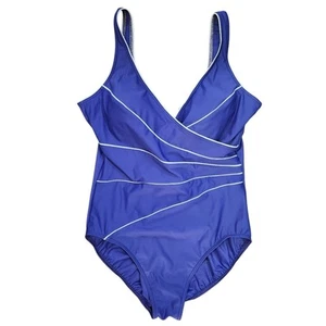Miraclesuit One Piece Swimsuit 18 Purple Beach Vacation Resortwear - Picture 1 of 4