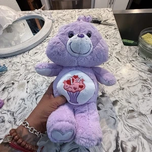 CARE BEAR 2017 Ice Cream Milkshake Hearts 13" Lavender Purple Plush - Picture 1 of 2