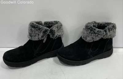 Bota de nieve Khombu de gamuza negra para mujer 7M Foto 1 de 4