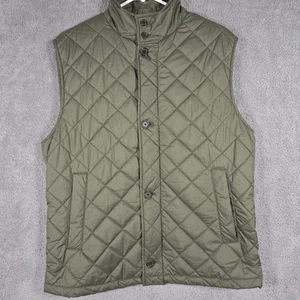 Brooks Brothers Vest 346 Mens Medium Olive Quilted Zip Puffer Sleeveless  - Picture 1 of 13