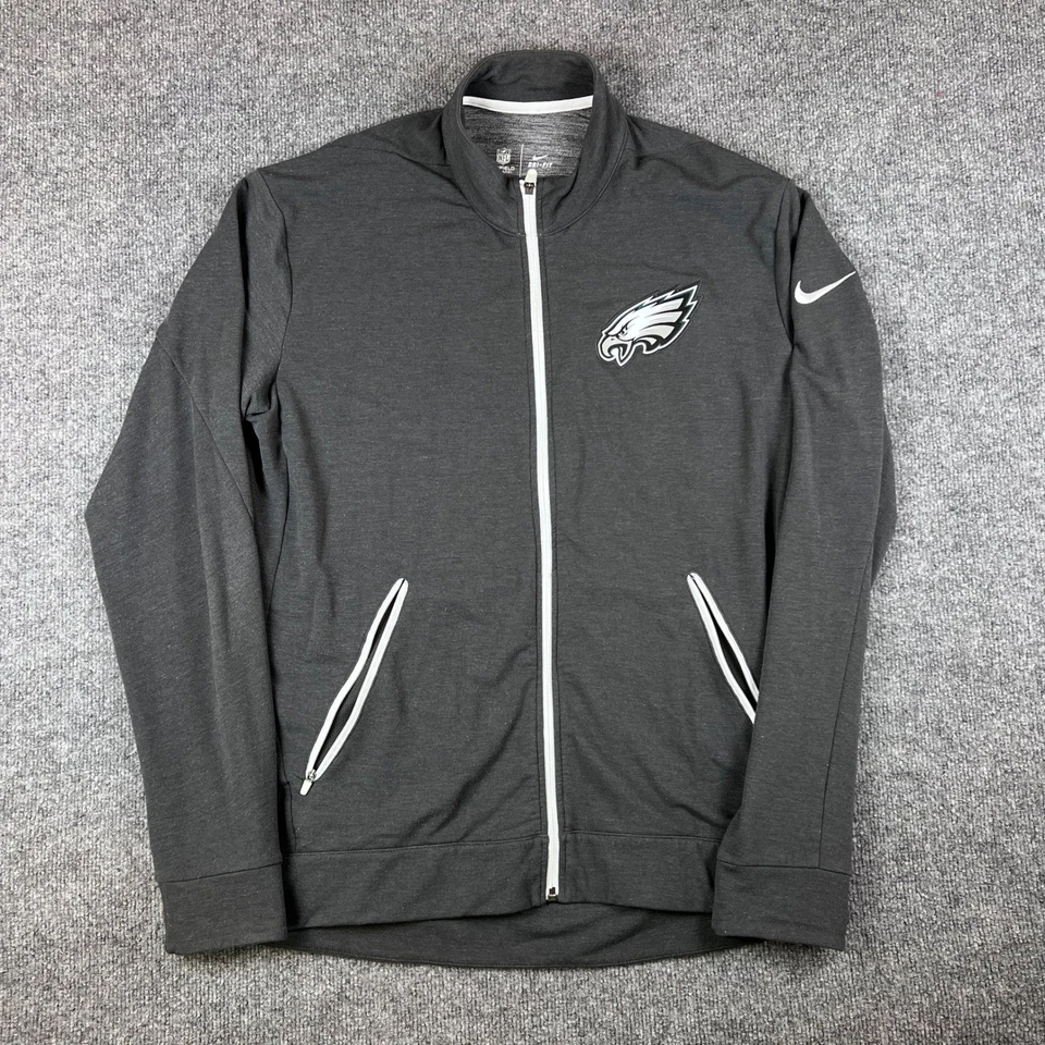 Chaqueta Nike Philadelphia Eagles Para Hombre L Gris Cremallera Completa Dri-Fit Elastizada NFL Foto 1 de 4