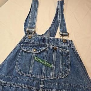 Vtg Key Imperial Mens Bib Overall Size 42X29 Blue Grunge Faded Farmer Carpenter - Picture 1 of 7