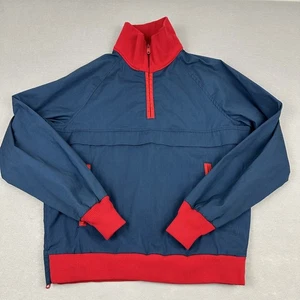 Vintage Woolrich Jacket Men Medium Blue 1/4 Zip Windbreaker Pockets Outdoor M - Picture 1 of 12
