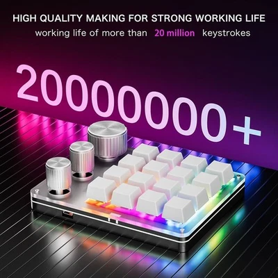 Compact Mechanical Gaming Keyboard with Programmable Buttons and Knobs - Image 1 of 4