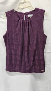 Calvin Klein Damen lila ärmelloses Top Plissee Größe M  - Bild 1 von 5