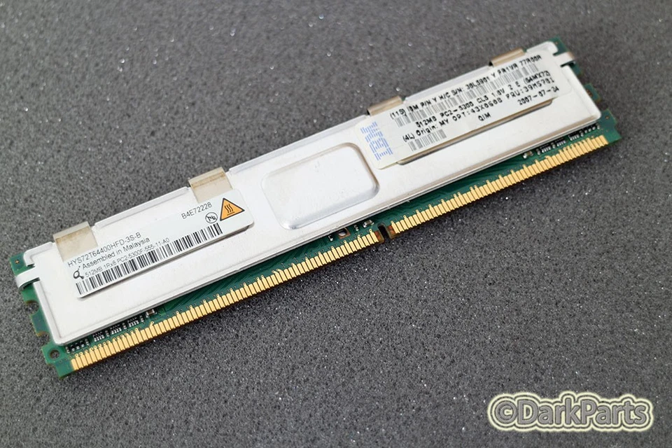 Qimonda HYS72T64400HFD-3S-B PC2-5300F-555-11-A0 512MB Server Memory RAM - Image 1 of 1