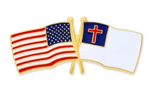 CHRISTIAN AND USA FLAG LAPEL PIN - Picture 1 of 1