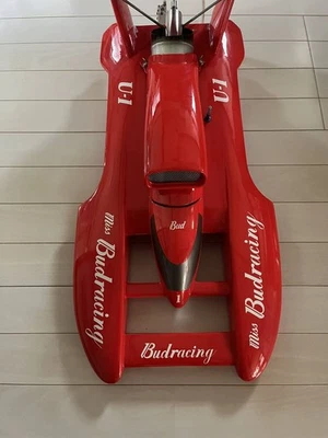 Budracing U1 Hydroplane RC Racing Boat Red Engine Powered 25.5inch Not Tested - Image 1 of 4