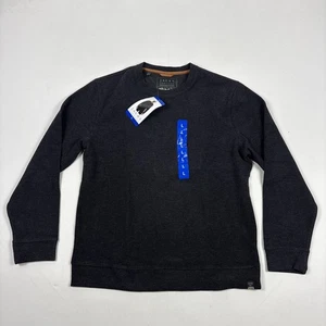 Jachs New York Men's Crew Neck Long Sleeve Black Fleece Thick Sweater Large - Picture 1 of 3