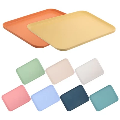9 Pcs Plastic Serving Board Dessert Tray Cafeteria Dinner Party Trays for Food - Image 1 of 4