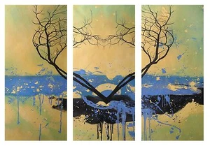 Pinturas al óleo arte abstracto de árboles de amor corazón 3x3016 sin carteles, marco disponible - Imagen 1 de 1