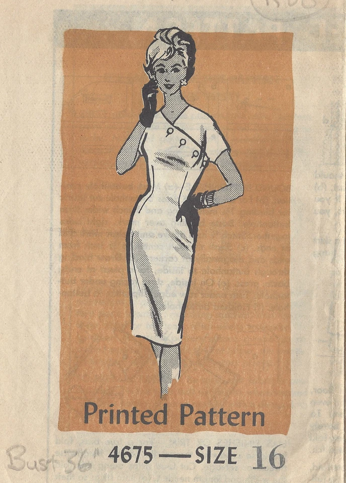 1950s Vintage Sewing Pattern DRESS B36" (R88) By 'Anne Adams' - Image 1 of 1