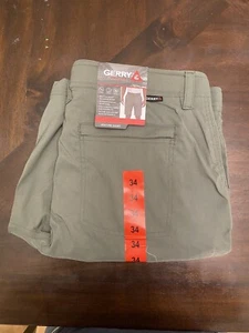 Gerry Adjustable Waist Stretch Venture Short Green Men's Sz 34 NWT - Picture 1 of 3
