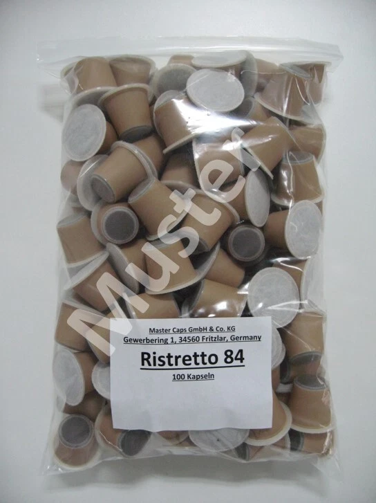 100 Nespresso kompatibel Kaffee Kapseln, Ristretto "84" Sonderedition im Beutel - Bild 1 von 1