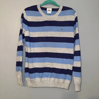 Suéter de Colección Lacoste Manga Larga a Rayas Calce Ajustado Adulto 44 Grande Foto 1 de 4