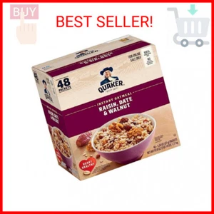 Quaker Instant Oatmeal, Raisin, Date and Walnut, Individual Packets, 1.30 Ounce - Picture 1 of 2