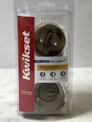 Parafuso de cilindro único KWIKSET em latão antigo 96600-674 - Imagem 1 de 3