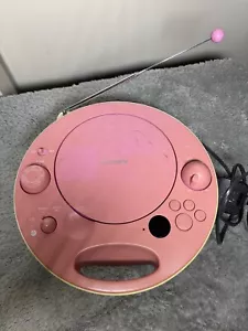 Reproductor de radio CD portátil Sony ZS-E5 sistema de audio personal boombox rosa vintage - Imagen 1 de 18