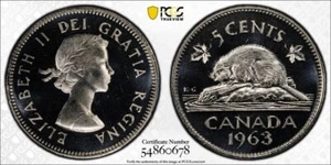 Canadá PL 1963 cinco centavos gema de níquel graduación profesional PL 67 ¡Leva bonita! - Imagen 1 de 1