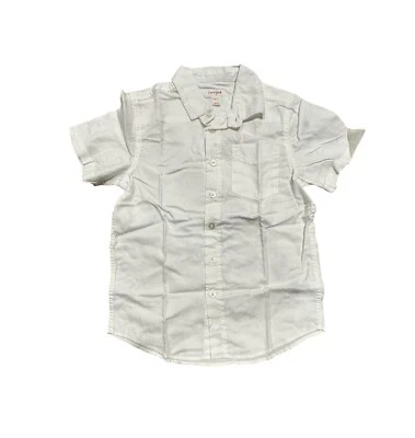 Boys' Short Sleeve Button-Down Shirt - Cat & Jack White XS 4/5 - Image 1 of 2