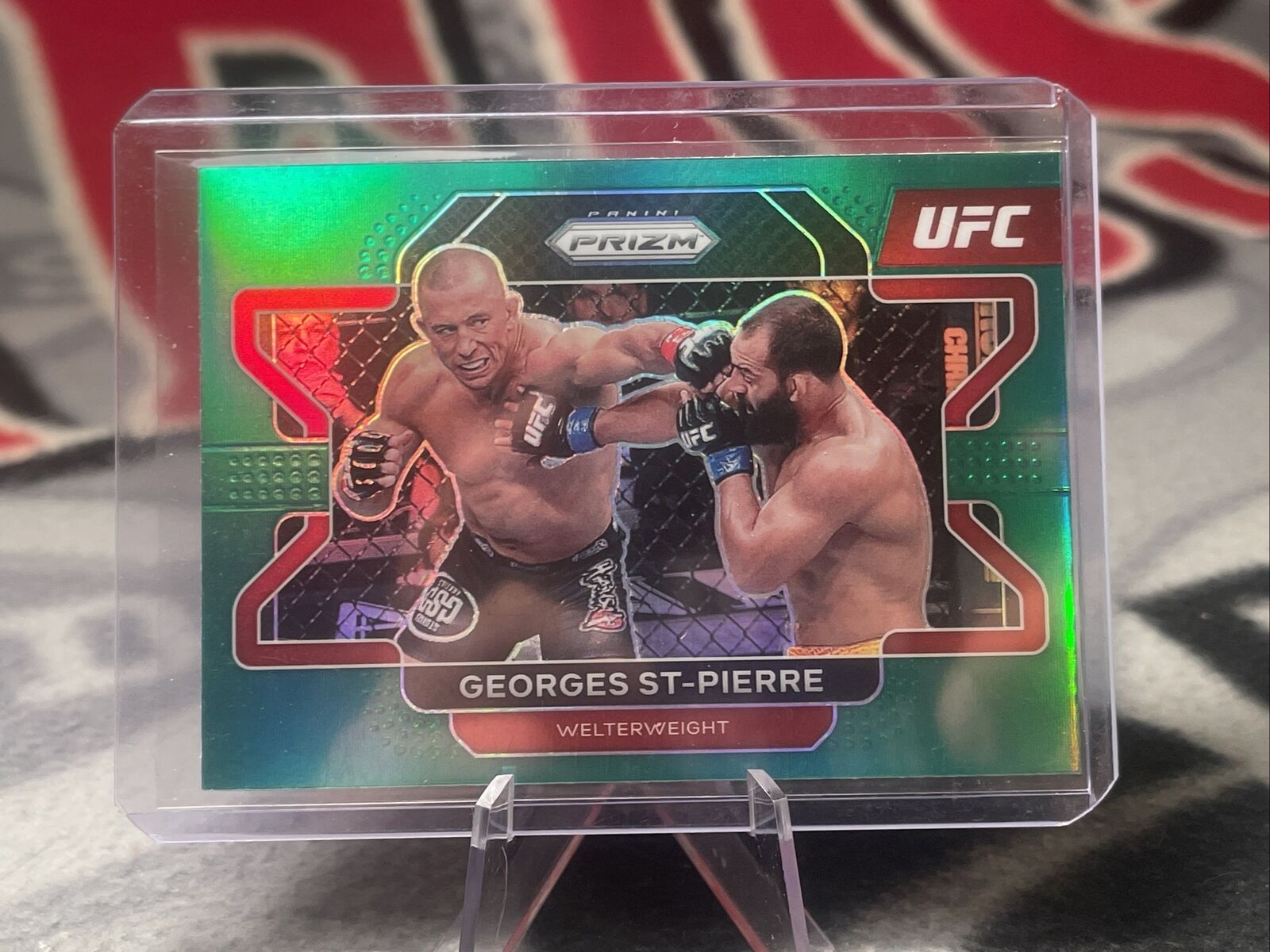 Georges St-Pierre  GSP 2022 Panini Green Prizm Parallel UFC Welterweight #61 SP