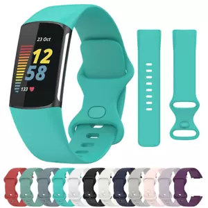 For Fitbit Charge 5 6 Strap Replacement Wrist Band Silicone Buckle Small Large - Picture 1 of 18