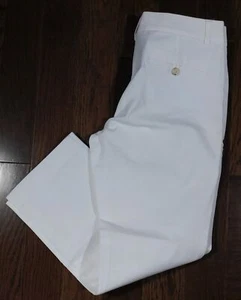 Pantalón para mujer THEORY blanco algodón elástico frente plano recortado talla 6 - Imagen 1 de 6