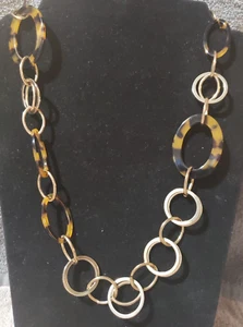 NEW A NEW DAY GOLDTONE OVAL & CIRCLE LINKS 37"-39" CHAIN NECKLACE, NWTS $17 - Picture 1 of 12