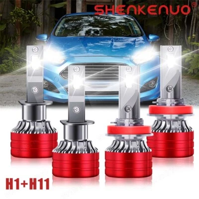 Kit combinado de bombilla de faro LED haz alto bajo súper blanco para Ford Fiesta 2014-2018 Foto 1 de 4