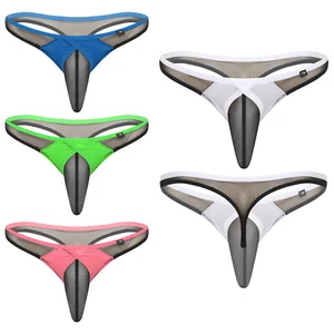 Herren See Through T-Back Unterwäsche Low Rise Bulge Pouch Tangas Slip Unterhose - Bild 1 von 41