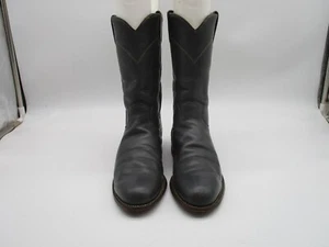 Justin Dark Gray Leather Roper Cowboy Boots Womens Size 7 B Style L3056 USA - Picture 1 of 8