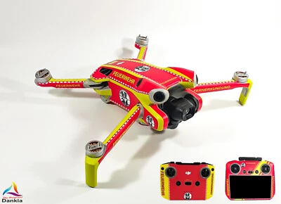 DJI MINI 4 PRO - SKIN - DESIGN: FEUERWEHR* + 10x Akku + DJI RC2 + RC-N2 Folie - Bild 1 von 4