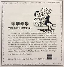 2001 Four Seasons Hotel AD NYC RESTAURANT 5” Vtg Illustrated Art PROMO