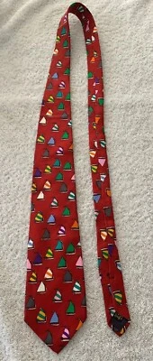 Corbata Alyn Para Hombre Roja “Flota Arco Iris” 100% Seda Foto 1 de 4