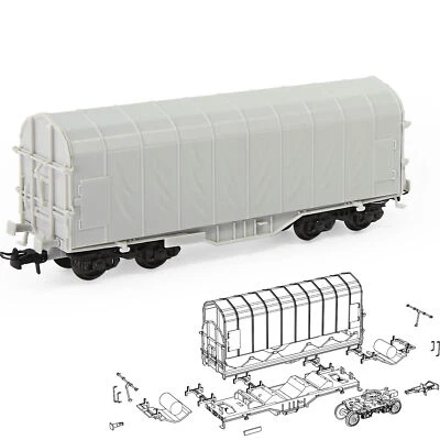 Evemodel HO Scale 1:87 Blank Unassembled Covered Coil Wagon Model Trains - Image 1 of 4