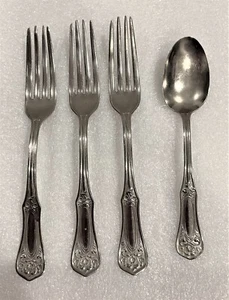 Wm. A. Rogers Silver Nickle R - A Dinner Spoon and 3 Dinner Forks - Unidentified - Picture 1 of 4