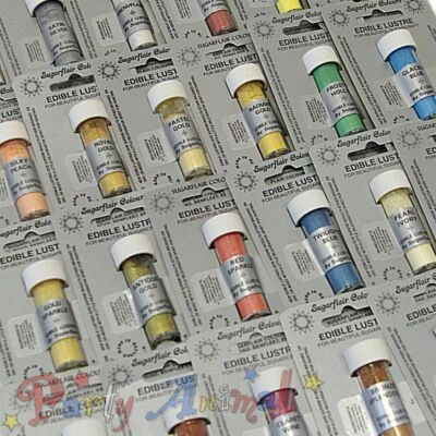 Sugarflair Edible Lustre Dust Food Cake Colouring Powder Glitter Icing 2g