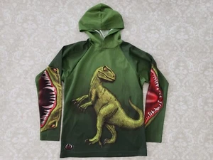 RAPTOR Dinosaur Animated Hoodie Sport Shirt by MOUTHMAN 12 Kids - Picture 1 of 4