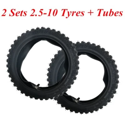 Neumático y tubo de 2,50-10" para pit bike CRF50 XR50 TTR50 PW50 JRZ70 SSR Foto 1 de 4