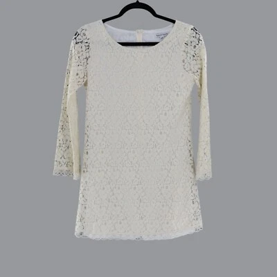 Velvet Torch Sheer Lace Dress Womens XS Cream Grannycore Event Fairy Cottagecore - Image 1 of 4