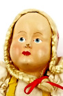Vintage POLISH GIRL DOLL Paper Mache Face, Cloth Body, 12” Traditional Costume