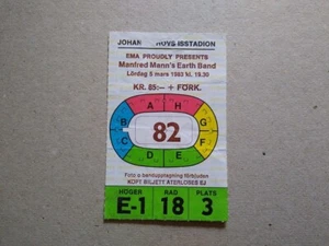 Manfred Mann's Earth Band Ticket Stub March 5 1983 Isstadion Stockholm Sweden - Imagen 1 de 3