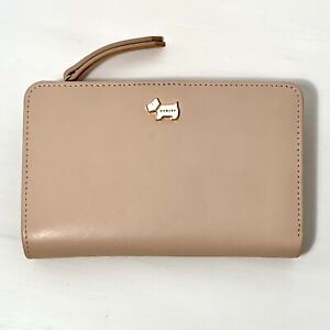 RADLEY LONDON Peach Pink Smooth Leather Classic Bifold Wallet w/ Scottie Dog